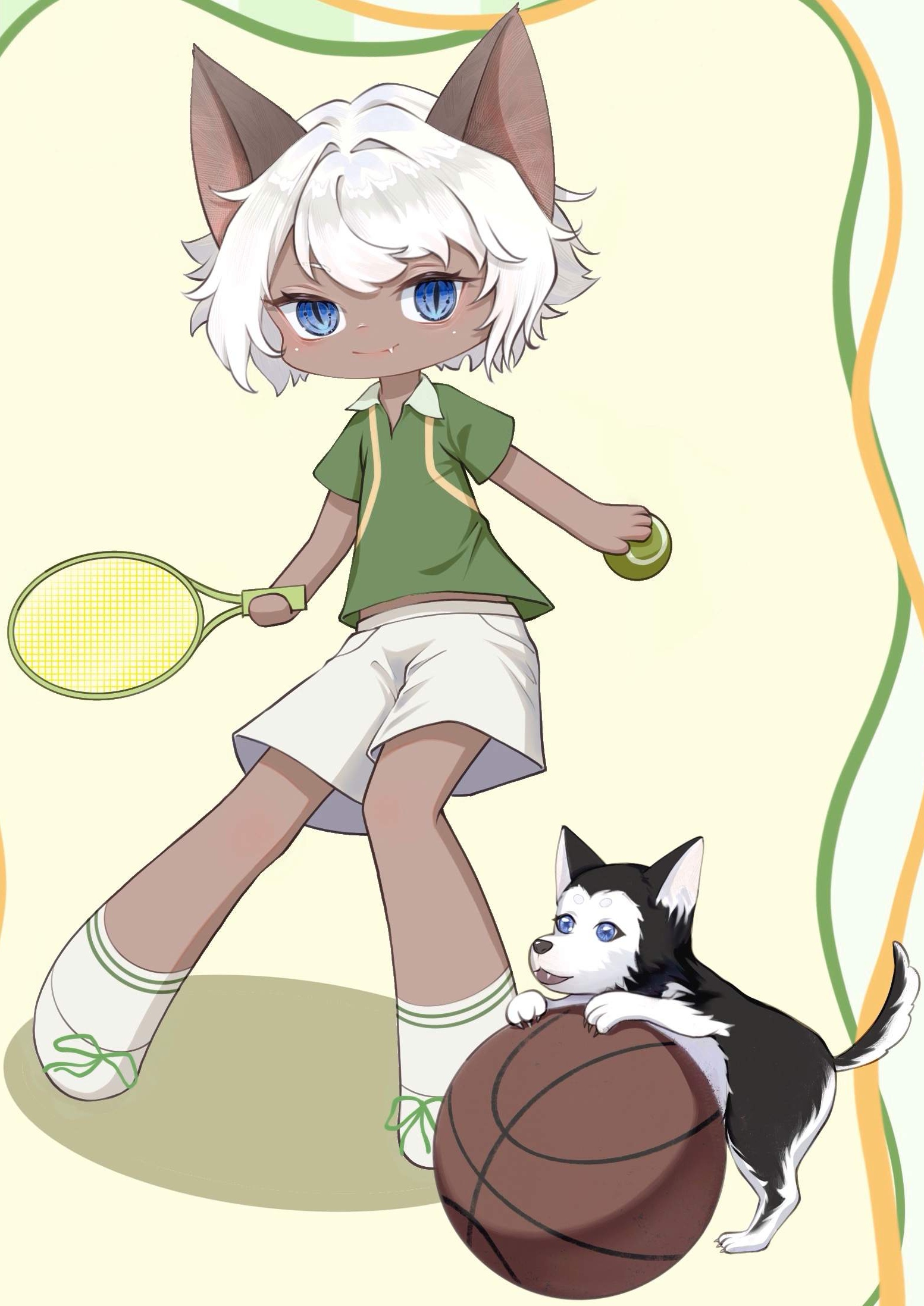 运动教练和他可爱的女运动员